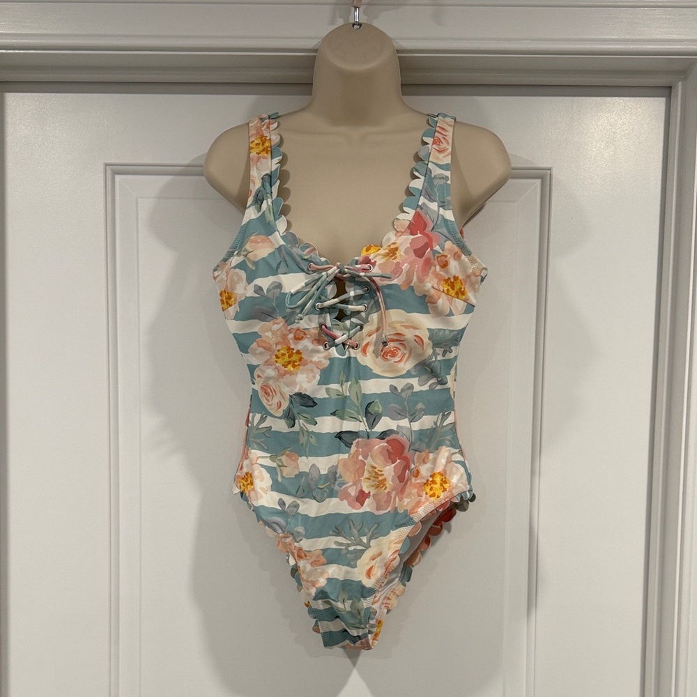 Women’s Large Floral Striped One Piece Swimsuit, Cupshe